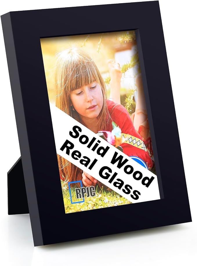 RPJC 4x6 inch Picture Frames Made of Solid Wood High Definition Glass by RPJC