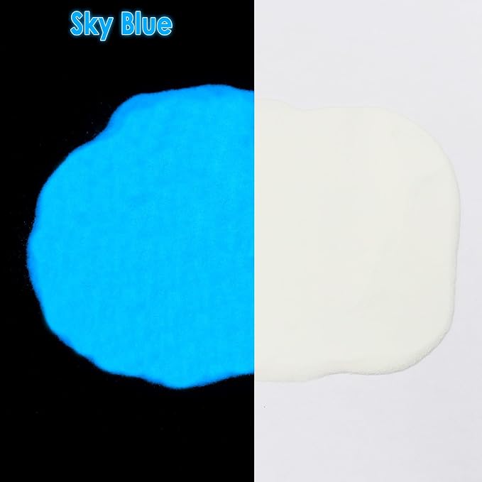 Matio Glow in The Dark Pigment Powder, 15g/0.5oz Sky Blue Luminous Pigments | - Image 2
