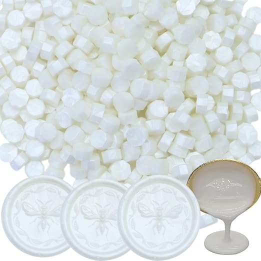 300 Pcs Wax Seal Beads, Pearl White, Quick Drying, Christmas Cards by Unknown