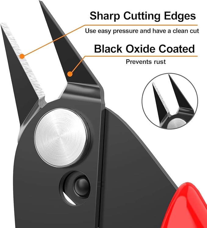 BOENFU Precision Wire Cutter Zip Tie Cutters Flush Cutters Nippers Small Side - Image 2