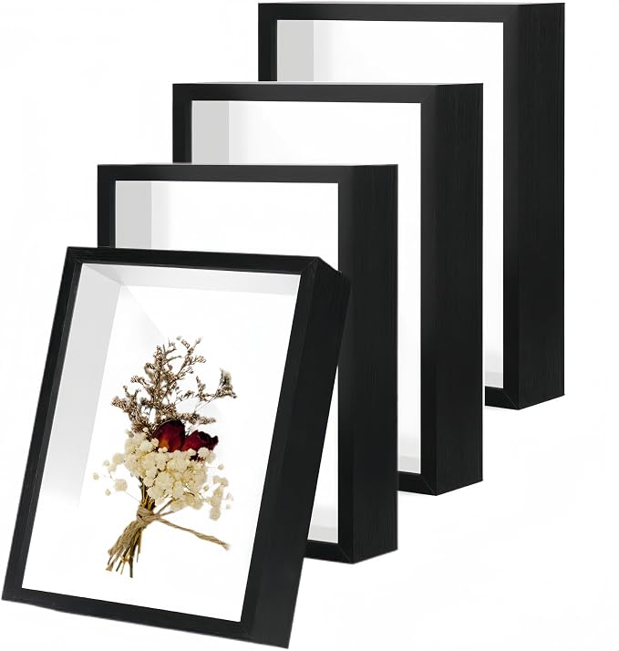 HD Glass Wooden Hollow Photo Frame, 6x8 Shadow Box Frame，Frames by CROISSANT