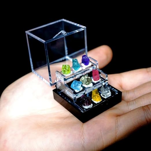 9 Rare Natural Gemstone Collection Gift Box-Peridot, Apatite & 7 Exquisite by Unknown
