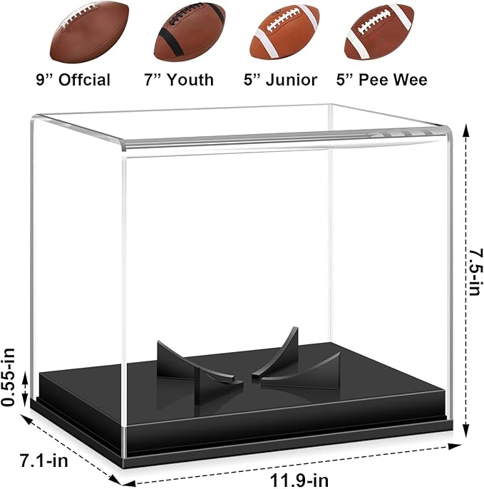 KKU Football Display Case, Acrylic Football Case Display Case Autographed - Image 2