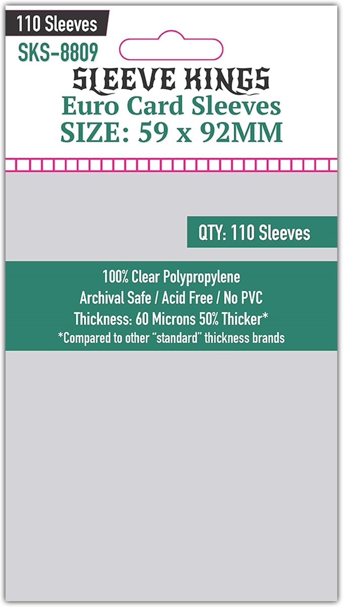 Sleeve Kings Standard Card Sleeves – 110 Count, Medium Euro Size, Compatible by SleeveKings