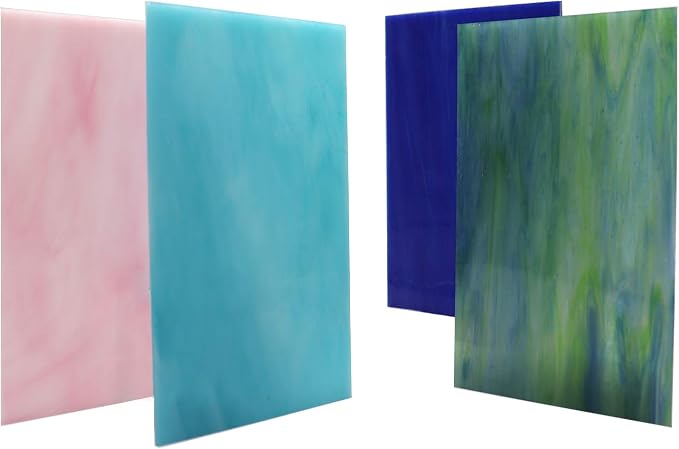 LITMIND 12 Sheets Variety Stained Glass Sheets Pack, 4 x 6 inch Mosaic Glass - Image 2
