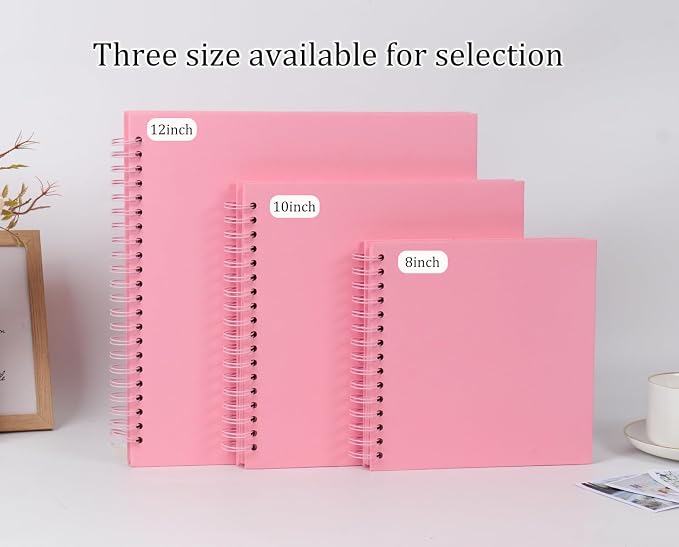 RECUTMS 10x10 Scrapbook Album 60 Page Kraft Paper Wedding Memory Book Pink | - Image 6