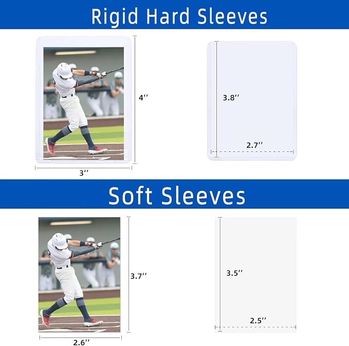 Card Sleeves Hard Plastic, Arjiekwei 3"X 4" Baseball Cards Protectors Plastic - Image 4