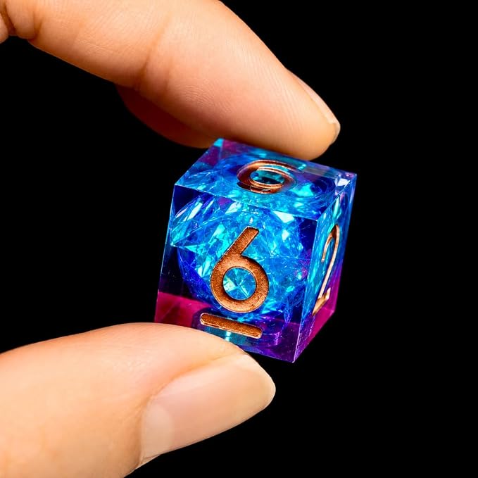1Pcs D6 DND Dice with Resin Sharp Edge D&D Dice, Random Color and Style 6 Sided - Image 3