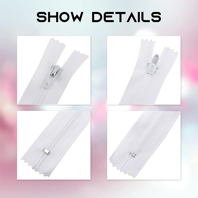 DOITEM 24 pcs 20cm/8 Inch Multicolor Nylon Coil Zippers - Image 4