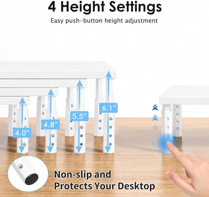 OPNICE Monitor Stand Riser for Desk, Adjustable Computer & Laptop Stand - Image 2