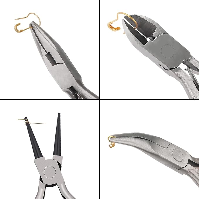 URSKYTOUS 4Pcs Jewelry Pliers Set Jewelry Making Pliers Tools Kit Include - Image 7