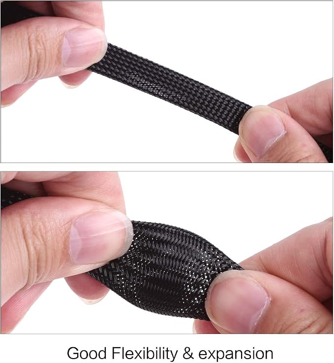 Keco 100ft – 3/8 inch PET Expandable Braided Cable Sleeve – Wire Sleeving - Image 5