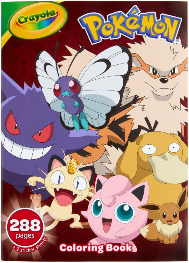 Crayola Giant Pokemon Coloring Book, 2 Sticker Sheets, Coloring Book by Crayola