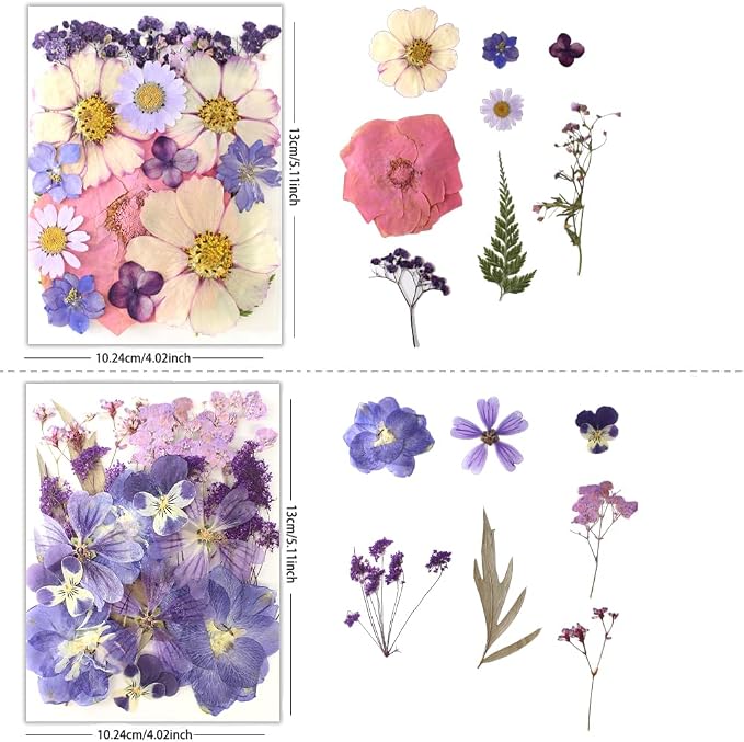 80Pcs Pressed Flowers, Dried Flowers Natural Pressed Flowers Bulk - Image 2