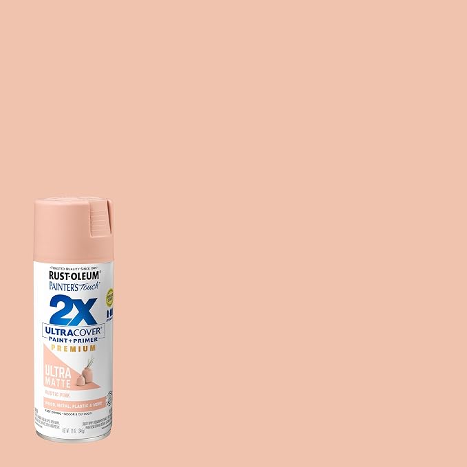Rust-Oleum Painter's Touch 2X Ultra Cover Spray Paint, Rustic Pink | Indoor and - Image 2