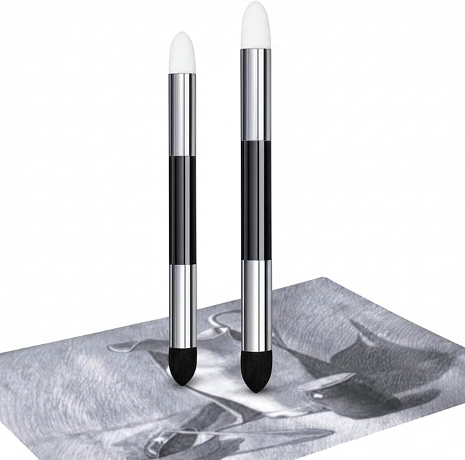 Kosiz 2 Pcs Blending Sponge Pen Double Headed Rub and Buff Washable Sketch by Kosiz