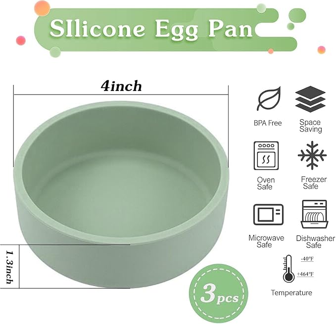 3Pcs ZHYEEDAA Air Fryer Egg Mold, Silicone Egg Molds, Individual Egg Bite Maker - Image 2