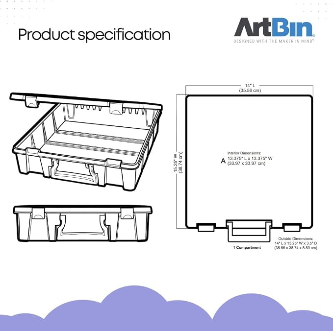 ArtBin 6955RJ Super Satchel 1-Compartment Box, Art & Craft Organizer, - Image 2