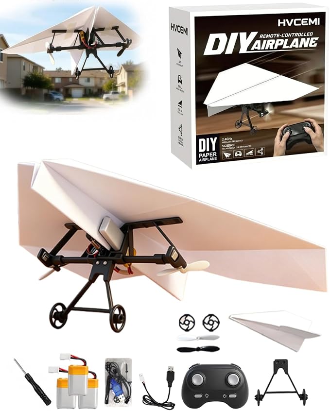 Rc Paper Airplane Motor Kit DIY Model Airplanes Launcher Construction Set by Hvcemi