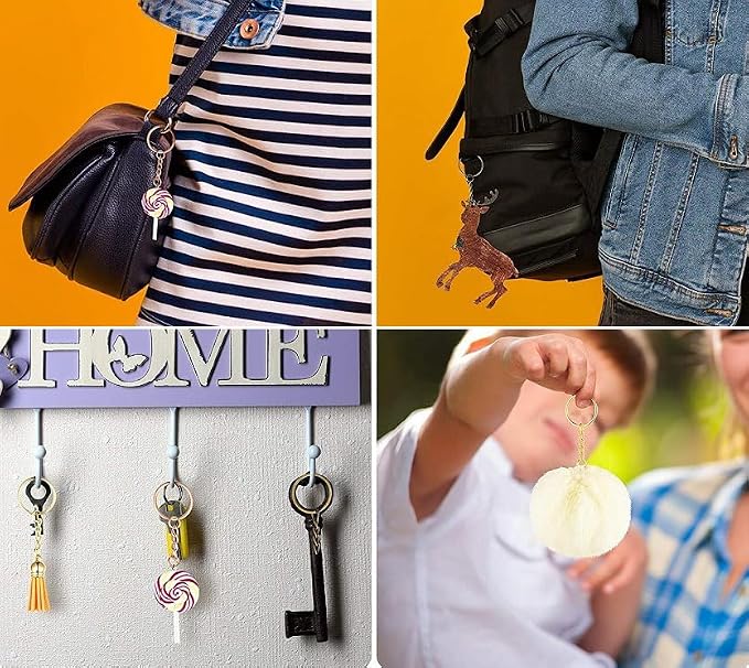 50Sets 1 inch Keychain Rings Golden Split Round Key Ring - Image 6
