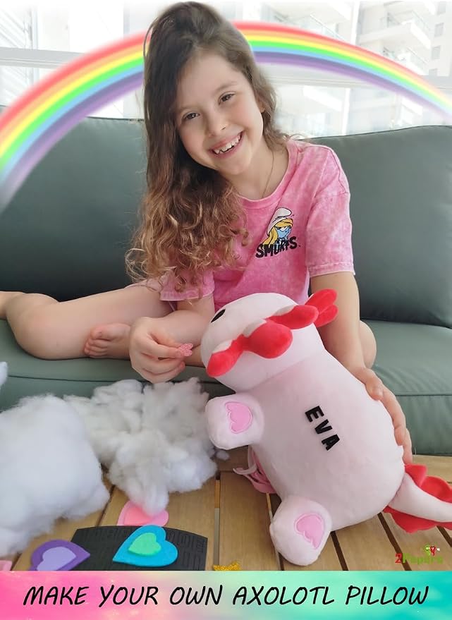 Make Your Own Axolotl Plush Pillow Kit Arts and Crafts - Image 2