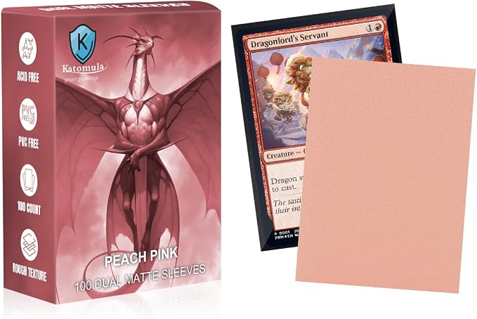 Peach Pink Dual Matte Card Sleeves, Katomula Card Sleeves by Katomula
