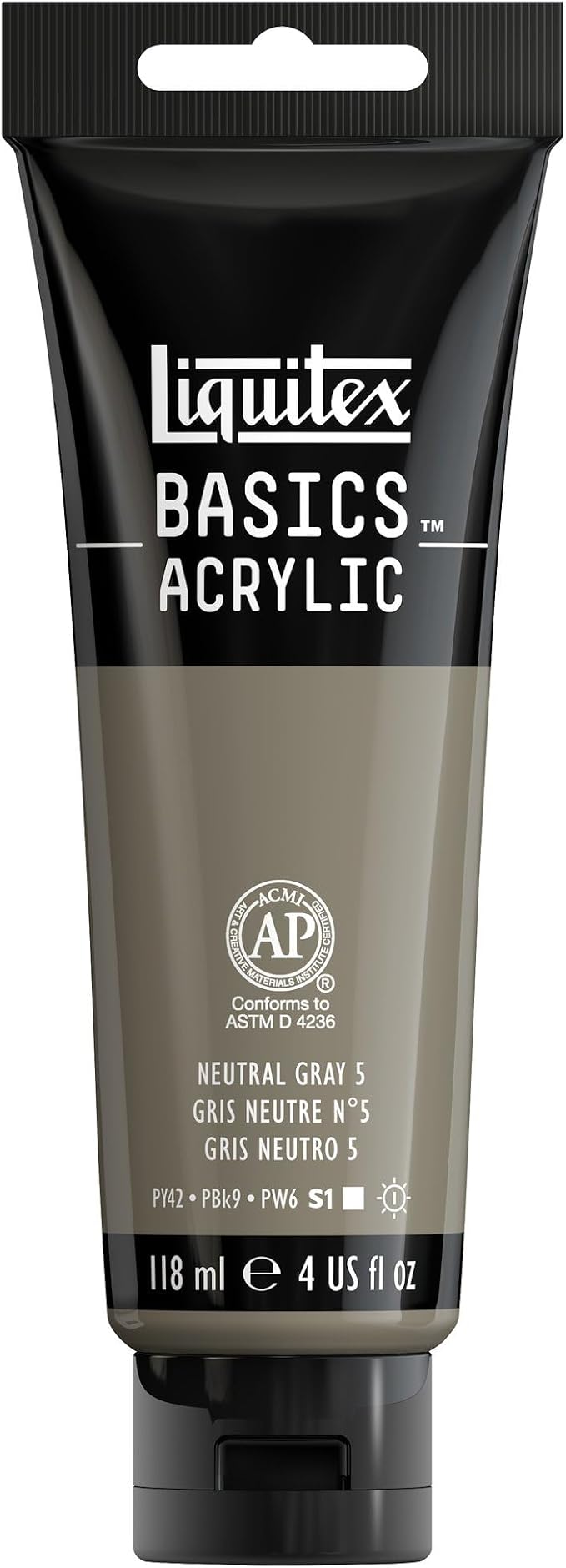 Liquitex BASICS Acrylic Paint, 118ml Tube, Neutral Gray Value 5 by Liquitex