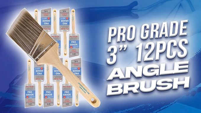 Pro Grade Paint Brushes, 3 Inch Angle Paint Brush, Walls & Trim, 12 Pack | Sash - Image 8