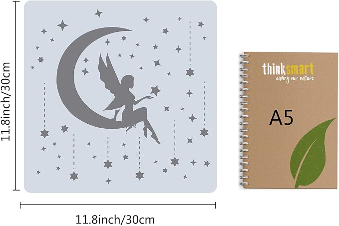 GORGECRAFT Moon Goddess Logo Stencil Reusable Star Wall Painting Template Large - Image 2