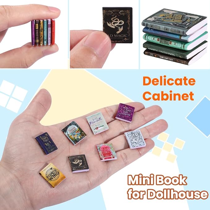 DIYDEC 200pcs Mini Books Miniatures Dollhouse Books - Image 3