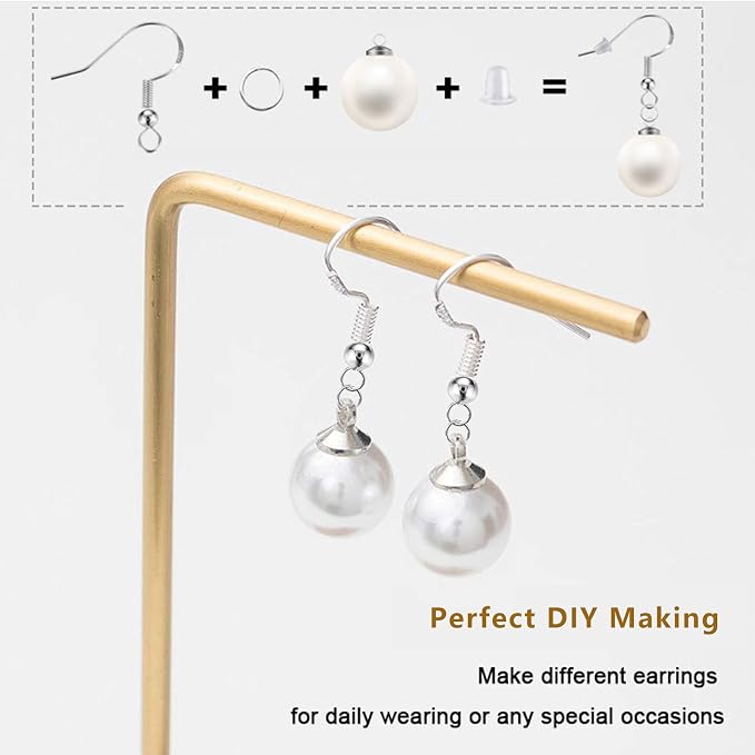 925 Sterling Silver Earring Hooks 150 PCS/75 Pairs, Ear Wires Fish Hooks | - Image 2