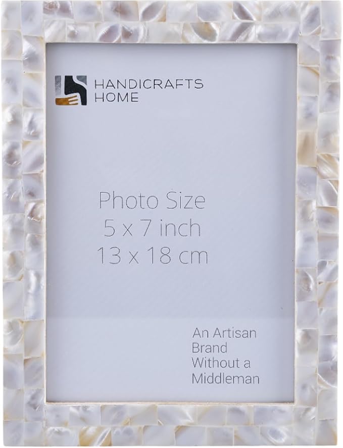 Handicrafts Home Mother of Pearl Picture Frame 5x7, Decorative Photo Frame by HandicraftsHome