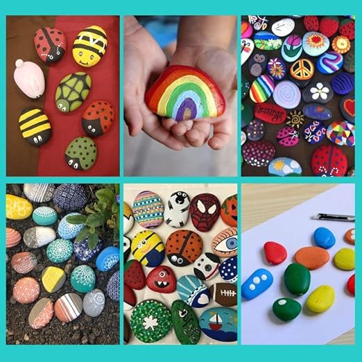 Lifetop 50 PCS Rocks Bulk for Painting, Decoration, Medium Rocks for Painting - Image 6