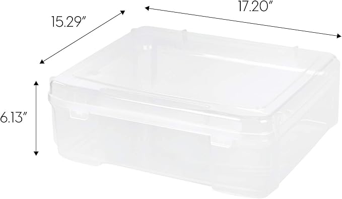 IRIS USA Fits 12" x 12" Paper, Thick Portable Plastic Scrapbook Project Case - Image 2