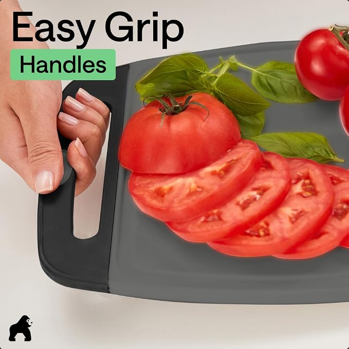 GORILLA GRIP BPA-Free Reversible Kitchen Cutting Board Set of 3, US Designed - Image 8