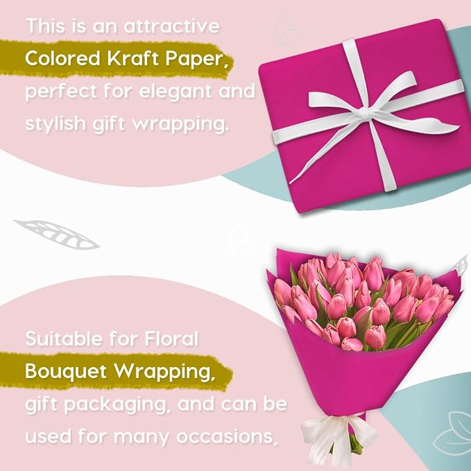 PerkHomy Rose Red Kraft Paper Roll 36" x 1 - Image 4