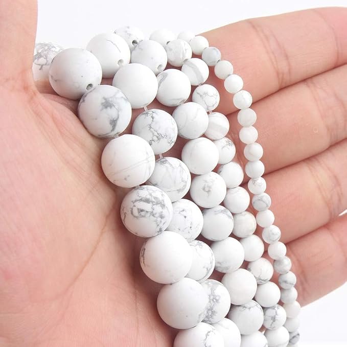 36pcs Natural Matte White Howlite Gemstone Beads，10mm Frosted Round Loose Stone - Image 7