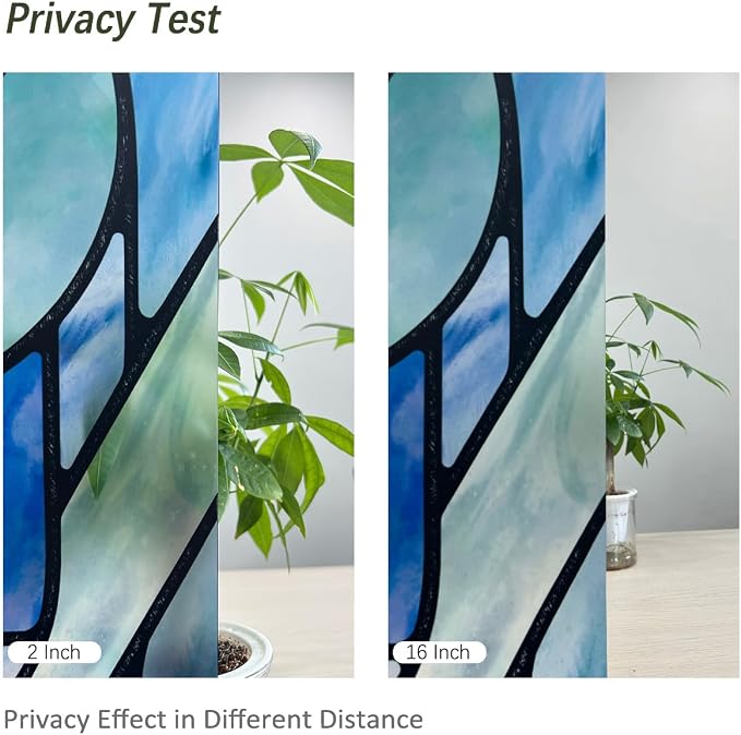 Original Hand Drawn Faux Stained Glass Window Film, Double-Sided Privacy Static - Image 6
