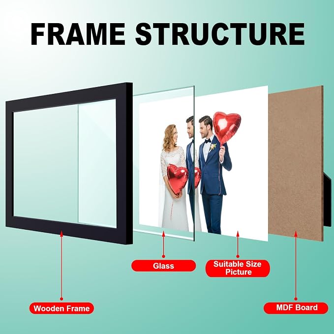 RPJC 11x14 inch Picture Frames Made of Solid Wood and High Definition Glass - Image 6