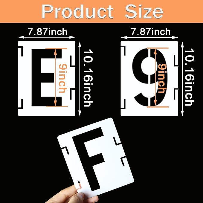 YEAJON 9 Inch Letter Stencils Symbol Numbers Craft Stencils, DIY Art Projects - Image 2