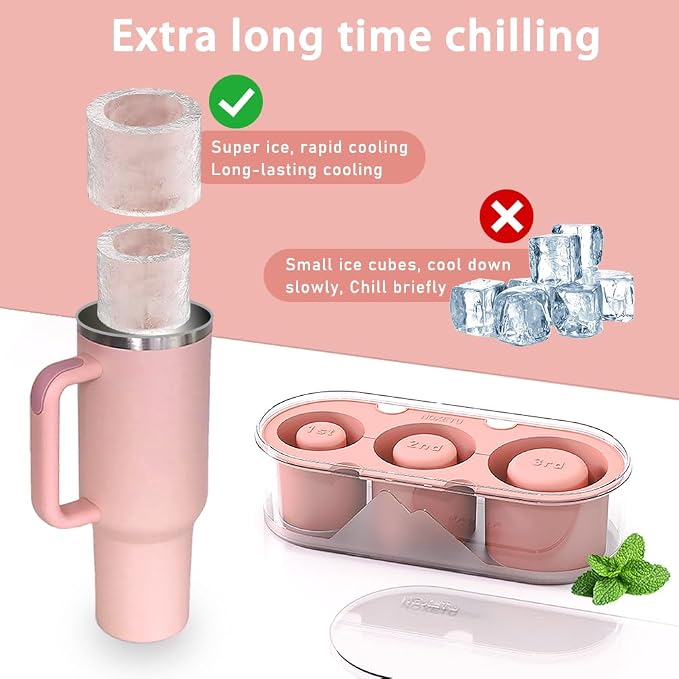 2PC Silicone Ice Mold for Stanley Cup 30 40oz, Tumbler Ice Maker | Easy Fill - Image 5