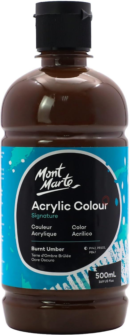 Mont Marte Signature Burnt Umber Acrylic Paint, Semi-Matte Finish, Suitable by MontMarte