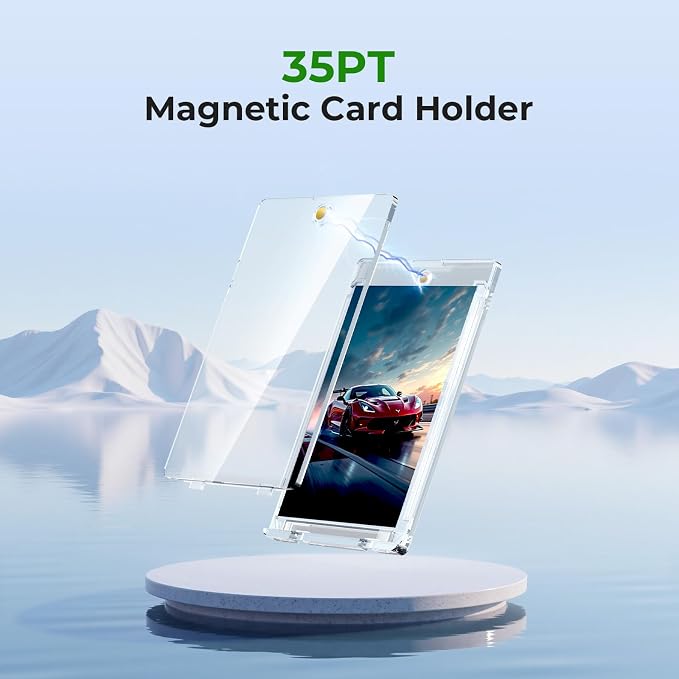 Skyhill 200ct Magnetic Card Holders, 35pt Acrylic One Touch Card Holder - Image 3
