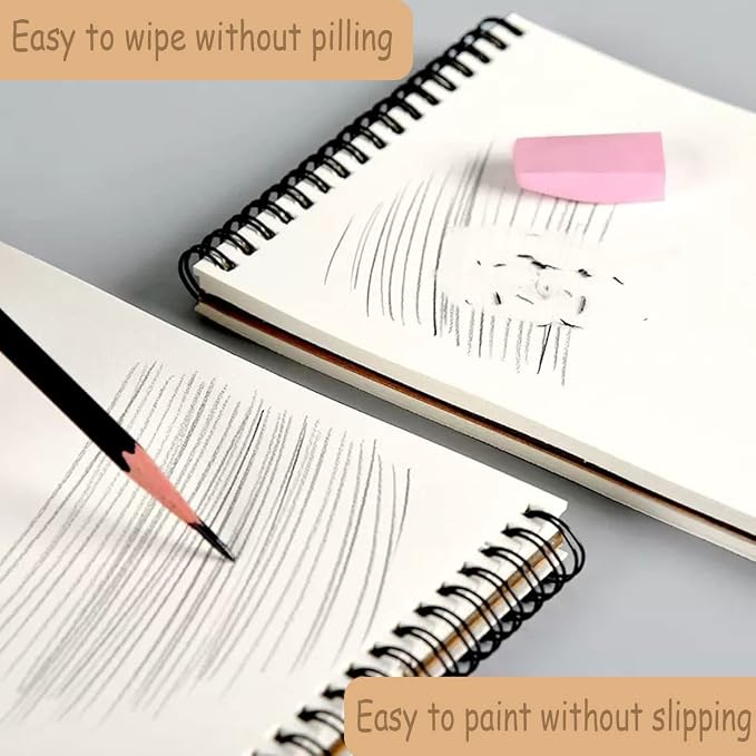Mixed Media Sketch Pad, 5.5" x 8.5" Spiral Bound, 90 Sheets, Durable Acid Free - Image 3