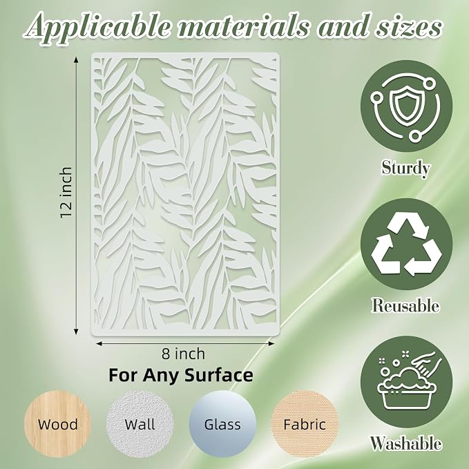 Texture Stencils for Crafts Reusable 12Pcs Stencils | DIY Art Painting Stencil - Image 4