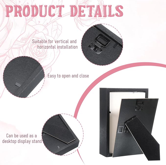 8 Pcs Shadow Box Frame, 4 x 6 Inch 3D Shadow Boxes Display Cases 1.2in Depth - Image 3