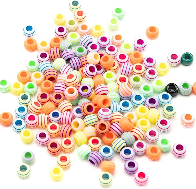 Gxueshan 1000 Pcs Acrylic Rainbow Round Pony Beads by Gxueshan