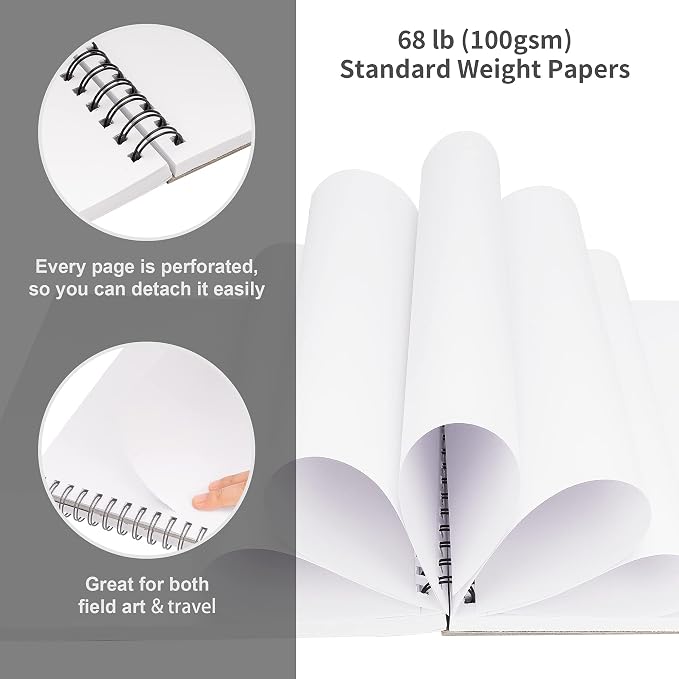 FIXSMITH 5.5"X8.5" Sketch Book | 400 Sheets Sketchbook |Acid Free Drawing Paper - Image 4
