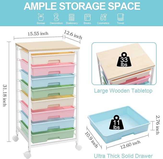 SYKIARIOL Rolling Storage Cart - Image 2