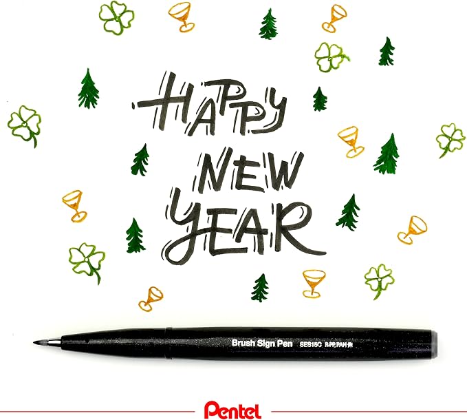 Pentel Fude Touch Sign Pen, Felt Pen Like Brush Stroke - Image 7